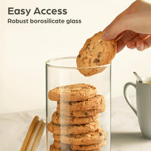 Load image into Gallery viewer, Praknu Glass Storage Jars - Set of 4 Jars With Lid - Airtight Bamboo Lids - 1200
