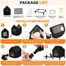 Load image into Gallery viewer, Cat House for Indoor and Outdoor Cats in Summer Waterproof Fully Insulated Shelter
