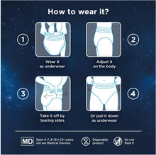 Load image into Gallery viewer, Huggies DryNites, Girls’ Teen Pyjama Pants - Sizes 8-15 Years (27 Pants) - Discrete Night Time Nappies with Exciting Designs - Maximum Protection for Teen Bed Wetting

