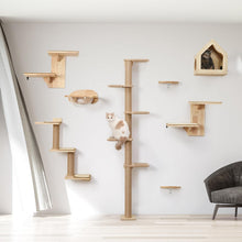 Load image into Gallery viewer, FUKUMARU Cat Wall Shelves, 2 Platform Cats Wall Furniture  Tree Shape Wall-Mount
