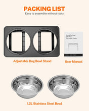 Load image into Gallery viewer, Toozey Raised Dog Bowl Height-Adjustable, Elevated Dog bowls with 2x 1200ml
