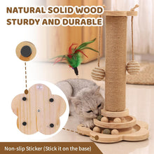 Load image into Gallery viewer, Xeticey Cat Scratching Post for Indoor Cats Scratcher Multifunctional Sturdy with Scratcher Post, Scratch Pole, Solid Wooden Base, Interactive Track
