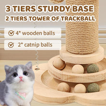 Load image into Gallery viewer, Xeticey Cat Scratching Post for Indoor Cats Scratcher Multifunctional Sturdy with Scratcher Post, Scratch Pole, Solid Wooden Base, Interactive Track
