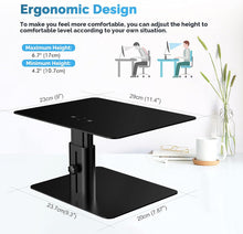 Load image into Gallery viewer, GOKEDA Monitor Riser Stand, Metallic Adjustable Height Desk Organizer Prop Compa
