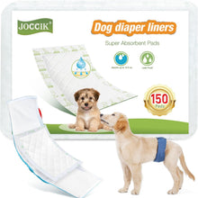 Load image into Gallery viewer, Dog Diaper Liners 150ct Super Soft and Absorbent Dog Diaper Booster Pads UNISEX
