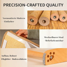 Load image into Gallery viewer, CheerPals L-Shaped Cat Scratcher Ramp - Solid Beech Wood &amp; Sisal Scratching Post
