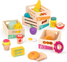 Load image into Gallery viewer, B. toys- Little Foodie Groups- Pretend Play Wooden Play Food – Food Group Crates
