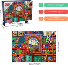 Load image into Gallery viewer, 1000 Pieces Jigsaw Puzzles for Adults Bizarre Bookshelf 1000 Piece Puzzle 14 +
