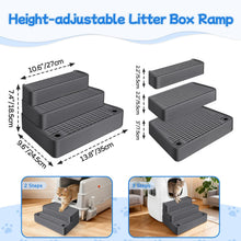 Load image into Gallery viewer, Large 3-Step Litter Box Ramp, Adjustable Cat Steps with Filter Function Stairs
