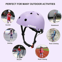 Load image into Gallery viewer, Celoid kids skateboard helmet violet small 18.1&#39;&#39; X 20.5&#39;&#39;
