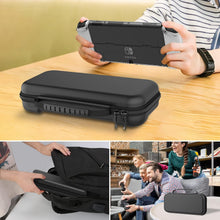 Load image into Gallery viewer, HEYSTOP Switch OLED Case Kit Compatible with Nintendo Switch OLED Accessories Kit Protector Case Carrying Case for Nintendo Switch OLED with Tempered glass Screen Protector and 6 Pcs Thumb Caps,Black
