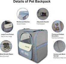 Load image into Gallery viewer, Pet Cat Carrier Backpack for Small Medium Dogs Up to 7KG with Steel Wire Frame
