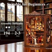 Load image into Gallery viewer, Book Nook Kit - DIY Miniature House kit for Adults and Beginners 3D Wooden Puzzle Craft Kit With LED and Dust Cover for Bookshelf Decor and Creative Gifts (Classic European Style Study)
