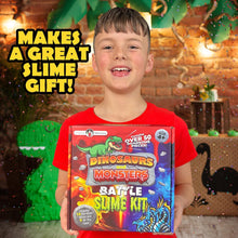 Load image into Gallery viewer, Original Stationery Dinosaur &amp; Monsters Battle Slime Kit 14 Pre Made Slimes fun

