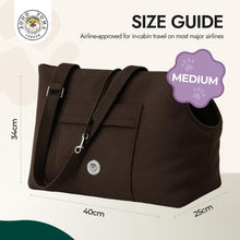 Load image into Gallery viewer, Soho Poms Brown &amp; Cream Pet Carrier (Large) | Luxury Dog Handbag For Small Dogs
