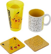 Load image into Gallery viewer, Pokémon Pikachu Glass Ceramic Mug and 2 Coasters Gift Set
