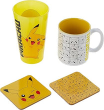 Load image into Gallery viewer, Pokémon Pikachu Glass Ceramic Mug and 2 Coasters Gift Set

