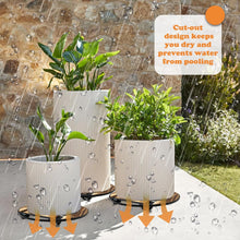 Load image into Gallery viewer, 2 Pack Plant Caddy Indoor Outdoor Trolley - Plant Stands with 360°Lockable Caste
