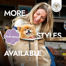 Load image into Gallery viewer, Soho Poms Brown &amp; Cream Pet Carrier (Large) | Luxury Dog Handbag For Small Dogs
