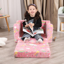Load image into Gallery viewer, BestRoyal Rainbow Seating Toddler Couch, 2-in-1 Convertible Toddler Chair to sofa
