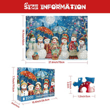 Load image into Gallery viewer, Advent Calendar Jigsaw Puzzle, 24 Christmas Puzzle Boxes, Family Holiday Jigsaw SNOWMEN
