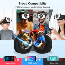 Load image into Gallery viewer, DEVASO Upgraded VR Headset for Nintendo Switch &amp; Switch OLED Model, Switch Virtual Reality Glasses with Adjustable HD Lenses and Comfortable Head Strap, Labo Goggles Accessories
