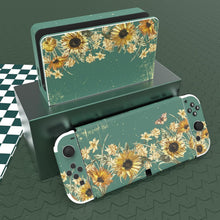 Load image into Gallery viewer, PlayVital Full Set Protective Stickers for Nintendo Switch OLED Model, Customized Vinyl Decal Skins for Switch OLED Console &amp; Joycon &amp; Dock &amp; Grip - Sunflowers
