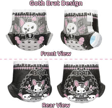 Load image into Gallery viewer, LittleForBig Ultra Absorbent 7000 ml Adult Printed Diaper 10 Pcs - Goth Brat High Absorbency Core Advanced Leak Guards Soft Skin-Friendly Padding Tear Protection Adjustable Tapes Secure Comfortable Fit
