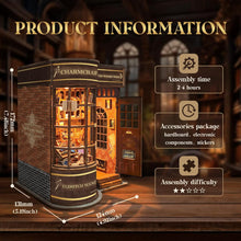 Load image into Gallery viewer, Book Nook Kit, 3D Wooden Puzzle Bookshelf Decor (Magic Wand Shop) DIY Miniature House Model Craft Kit Magic Booknook with LED Light, Creative Stress-Relieving Birthday Gift for Adults
