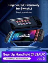 Load image into Gallery viewer, JSAUX Split Protective Grip Case for Switch 2 with Front Cover Drop Protection, Dockable, Ergonomic Non-Slip Grip, Kickstand Compatible, PC Front Cover, TPU Middle Frame, 10-Card Storage
