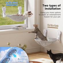 Load image into Gallery viewer, JUNSPOW Cat Window Perch Cordless Foldable Stable Kitten Beds Breathable hammock
