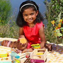 Load image into Gallery viewer, B. toys- Little Foodie Groups- Pretend Play Wooden Play Food – Food Group Crates
