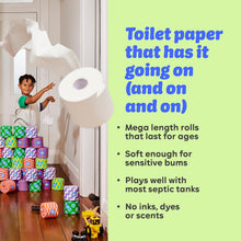 Load image into Gallery viewer, Who Gives A Crap – 100% Recycled Paper, 3 Ply, 270 Sheets per Roll, Box of 12 – Soft, Strong Toilet Tissue for Bathroom Use

