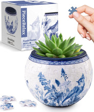 Load image into Gallery viewer, Piecerelax 80-Piece Plastic 3D Flower Pot Puzzle "Oriental Flowers And Bird
