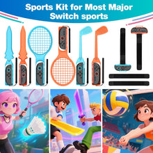 Load image into Gallery viewer, 13-IN-1 Switch 2 Sports Accessories Bundle for Nintendo Switch 2025 Joy Con,Golf, Tennis, Football, Leg Strap, Swordplay &amp; More+ Storage Bag Switch 2 Sports Pack for Family Fun &amp; Fitness Games
