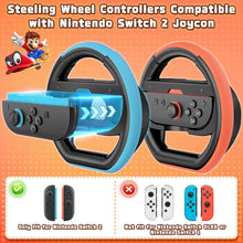 Load image into Gallery viewer, Deruitu 2 Packs Steering Wheels Compatible with Nintendo Switch 2 Controller, Switch 2 Racing Wheels Controller Accessories for Mario Kart World
