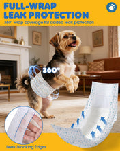 Load image into Gallery viewer, Powools Male Dog Nappies - 96 Count Disposable Dog Nappies Male with Wetness Indicator, Leakproof &amp; Comfortable, Highly Absorbent Belly Bands for Training, Incontinence &amp; Travel, Small
