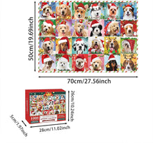 Load image into Gallery viewer, Advent Calendar Jigsaw Puzzle, 24 Christmas Puzzle Boxes, Family Holiday Jigsaw DOGS
