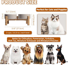 Load image into Gallery viewer, Elevated Ceramic Dog Bowl Set Raised Dog Bowls with Non Slip Bamboo Stand
