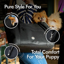 Load image into Gallery viewer, Soho Poms Brown &amp; Cream Pet Carrier (Large) | Luxury Dog Handbag For Small Dogs
