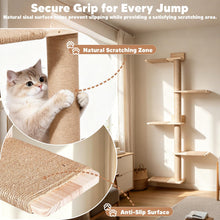 Load image into Gallery viewer, Tall Cat Tree Wall-Mounted Cat Tower Climbing Tree for Indoor Cats
