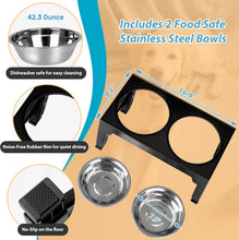 Load image into Gallery viewer, Elevated Dog Bowls with 2 Stainless Steel Dog Food Bowls, Raised Dog Bowl Adjust
