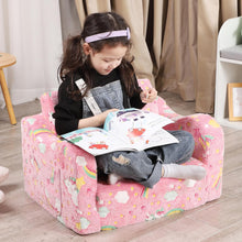 Load image into Gallery viewer, BestRoyal Rainbow Seating Toddler Couch, 2-in-1 Convertible Toddler Chair to sofa
