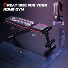 Load image into Gallery viewer, FLYBIRD Adjustable Bench,Utility Weight Bench for Full Body Workout- Foldable
