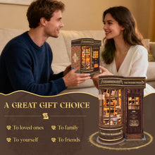 Load image into Gallery viewer, Book Nook Kit, 3D Wooden Puzzle Bookshelf Decor (Magic Wand Shop) DIY Miniature House Model Craft Kit Magic Booknook with LED Light, Creative Stress-Relieving Birthday Gift for Adults

