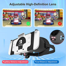 Load image into Gallery viewer, DEVASO Upgraded VR Headset for Nintendo Switch &amp; Switch OLED Model, Switch Virtual Reality Glasses with Adjustable HD Lenses and Comfortable Head Strap, Labo Goggles Accessories
