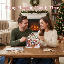 Load image into Gallery viewer, 3D Wooden Puzzle Clock - DIY House Model Kit for Adults to Build, Functional Wall Clock with Moving Pendulum, Wood Craft Hobby Set, Unique Valentine's Day Gift for Him Her
