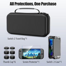 Load image into Gallery viewer, HEYSTOP Carrying Case for Nintendo Switch 2,Portable Travel Case for Nintendo Switch 2 Accessories with Screen Protector*1,Protective Cover*1,Thumb Caps*6,Large Space with 12 Game Card Slot,Hard Shell
