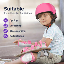 Load image into Gallery viewer, Bike Helmet &amp; Pads Set for Kids - Cycling Skateboard Ages 3-15
