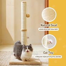 Load image into Gallery viewer, MeowHomm 32” Tall Cat Scratching Posts for indoor cats adults with 2 Hanging Ball, Large Cat Scratch Post Cat Scratcher includes Sisal Rope
